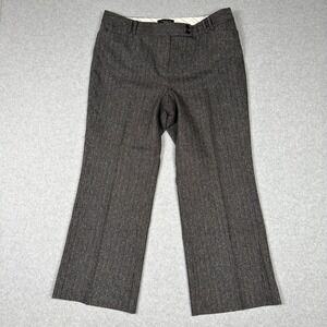 Talbots Signature Flare Pants Womens 14 Herringbone Wool Silk Blend Trouser